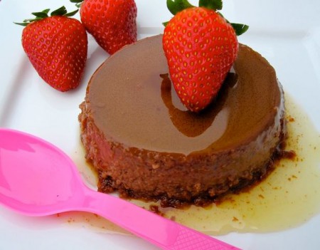 Flan de chocolate